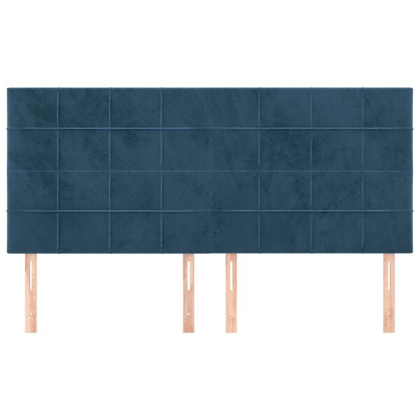 vidaXL T&ecirc;te de lit Bleu fonc&eacute; 160 x 5 x 118/128 cm Velours