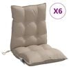 vidaXL Coussins de chaise &agrave; dossier bas lot de 6 taupe tissu oxford