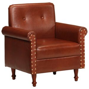 vidaXL Chaise cabriolet marron cuir v&eacute;ritable