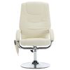 vidaXL Fauteuil de massage avec repose-pied blanc crème similicuir