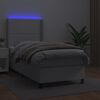 vidaXL Sommier à lattes de lit matelas LED Blanc 100x200 cm Similicuir