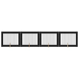 vidaXL Portillon pour chien avec supports 4 pcs Ch&ecirc;ne noir 100 x 80 cm