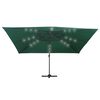 vidaXL Parasol de jardin en porte-&agrave;-faux lumi&egrave;res LED m&acirc;t en aluminium