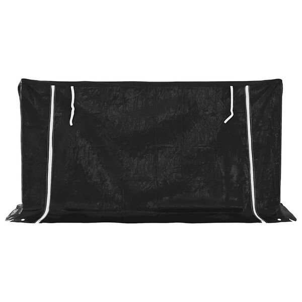 vidaXL Portant de bois de chauffage et housse de pluie acier galvanis&eacute;