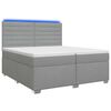 vidaXL Lit boxspring avec matelas Gris clair 200 x 200 cm Tissu