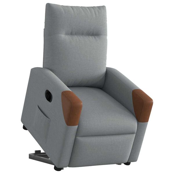 vidaXL Fauteuil inclinable &eacute;lectrique gris clair tissu