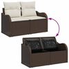 vidaXL Ensemble de canap&eacute; de jardin avec coussin 9 pcs Marron et Cr&egrave;me