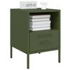 vidaXL Table de chevet vert olive 36x39x50,5 cm acier