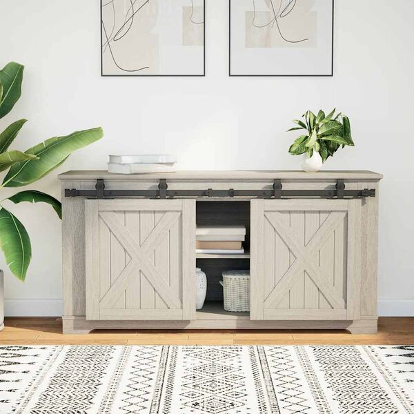 vidaXL Kit de porte d'armoire coulissante 122 cm acier au carbone