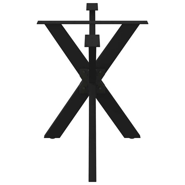 vidaXL Pied de table &agrave; manger en forme d'araign&eacute;e, noir, 120 x 68 x (72-73) cm, acier