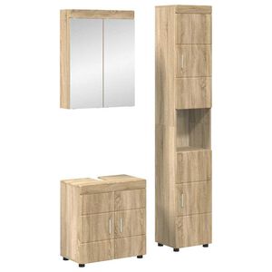 vidaXL Ensemble de mobilier de salle de bain TULUM 3 pc Ch&ecirc;ne Sonoma