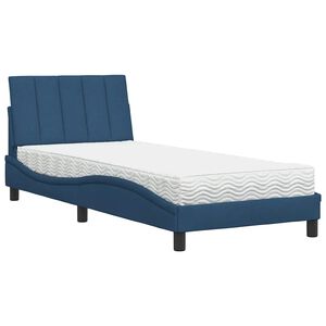 vidaXL Lit avec matelas Hanko bleu 80x200 cm tissu