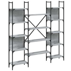 vidaXL Biblioth&egrave;que sonoma gris 155,5x24x166,5 cm bois d'ing&eacute;nierie