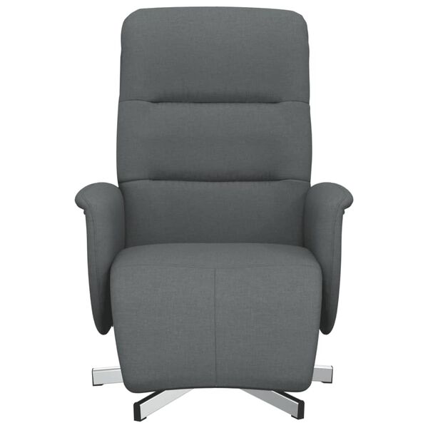 vidaXL Fauteuil inclinable avec repose-pieds gris foncé tissu