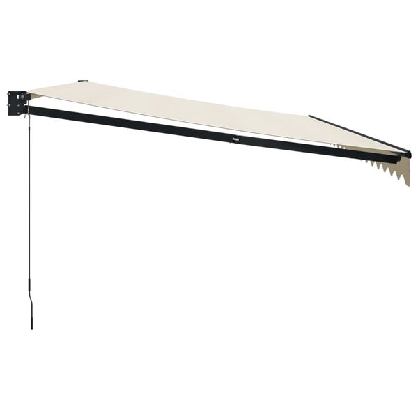vidaXL Auvent r&eacute;tractable cr&egrave;me 5x3 m tissu et aluminium