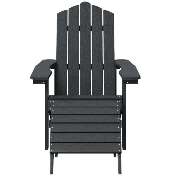 vidaXL Chaise de jardin Adirondack avec repose-pied PEHD anthracite