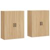 vidaXL Armoires murales 2 pcs ch&ecirc;ne sonoma 69,5x34x90 cm