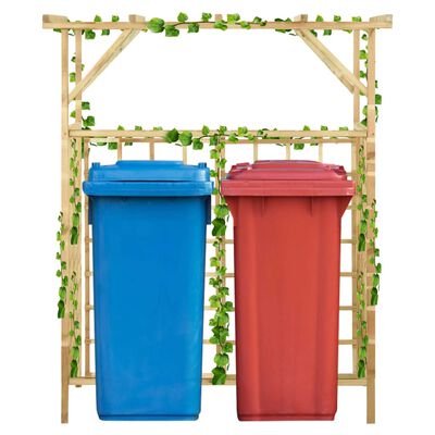 vidaXL Pergola de jardin pour poubelles doubles Bois de pin imprégné