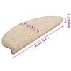 vidaXL Tapis d'escalier 10 pi&egrave;ces 65 x 21 x 4 cm Cr&egrave;me Demi-rond Grand