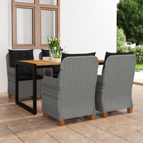 vidaXL Ensemble &agrave; manger de jardin 5 pcs gris clair