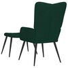 vidaXL Chaise de relaxation avec tabouret Vert fonc&eacute; Velours