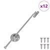 vidaXL Charni&egrave;re &agrave; tige de traction 12 pcs Argent&eacute; 190 mm Fer