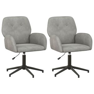 vidaXL Chaises de bureau pivotantes 2 pc Velours 54 x 55 x 90 cm