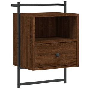 vidaXL Table de chevet murale ch&ecirc;ne brun 40x30x61 cm bois d'ing&eacute;nierie