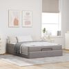 vidaXL Cadre de lit avec matelas avec matelas 2 pcs Taupe tissu