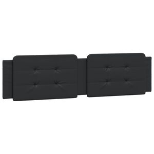 vidaXL Coussin de t&ecirc;te de lit Zadar noir 193 cm similicuir