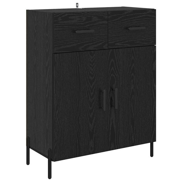 vidaXL Buffet Ch&ecirc;ne noir 69,5 x 34 x 90 cm Bois d'ing&eacute;nierie