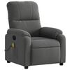 vidaXL Fauteuil inclinable de massage gris fonc&eacute; tissu microfibre