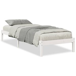 vidaXL Cadre de lit extra long sans matelas 100x210 cm bois massif pin