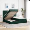 VidaXL Cadre de lit ottoman avec matelas vert fonc&eacute; 180x200cm velours