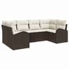 vidaXL Ensemble de canap&eacute; de jardin 6 pcs Marron Poly Rattan