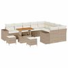 vidaXL Ensemble de canap&eacute; de jardin 12 pc Beige polyrotin