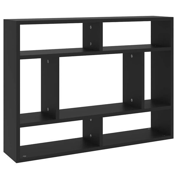 vidaXL &Eacute;tag&egrave;re murale Noir 75x16x55 cm Bois d'ing&eacute;nierie