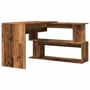 vidaXL Bureau d'angle vieux bois 200,5x50x76 cm bois d'ing&eacute;nierie
