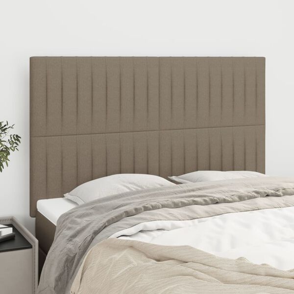 vidaXL T&ecirc;te de lit Taupe 144x5x118/128 cm Tissu