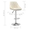 vidaXL Tabouret de bar Crème Velours
