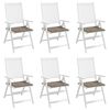 vidaXL Coussins de chaise jardin lot de 6 taupe 40x40x4cm tissu oxford