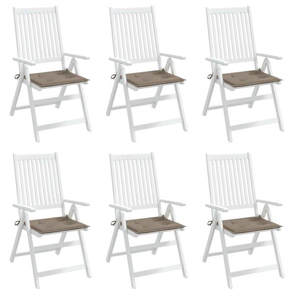 vidaXL Coussins de chaise jardin lot de 6 taupe 40x40x4cm tissu oxford