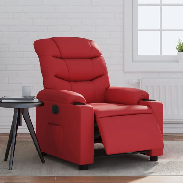 vidaXL Fauteuil inclinable &eacute;lectrique Rouge Similicuir