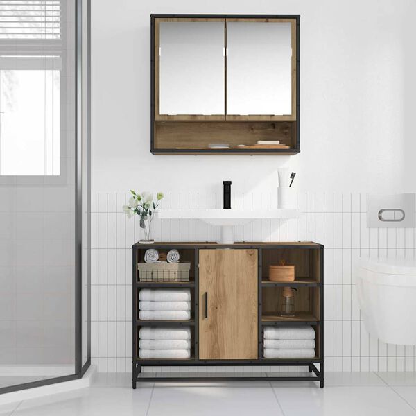 vidaXL Cabinet de salle de bain Chêne artisanal 80 x 33 x 60 cm