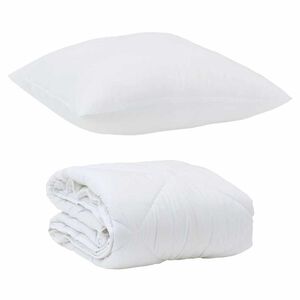 vidaXL Duvet toutes saisons avec oreiller 2 pcs Blanc Microfibre