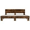 vidaXL Cadre de lit sans matelas ch&ecirc;ne fum&eacute; 200x200 cm