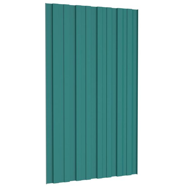vidaXL Panneaux de toiture 12 pcs Acier galvanisé Vert 80x45 cm