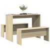 vidaXL Ensemble table &agrave; manger et bancs 3 pcs bois d'ing&eacute;nierie