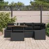 vidaXL Ensemble de canap&eacute; de jardin 6 pcs Noir Poly rotin