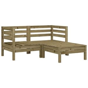 vidaXL Canap&eacute; de jardin 2 places avec repose-pieds bois pin impr&eacute;gn&eacute;